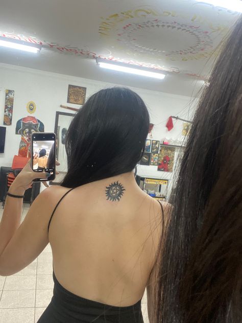 Supernatural Inspired Tattoos, Supernatural Tattoo Ideas, Spn Tattoo, Supernatural Tattoos, Anti Possession Tattoo, Dr Tattoo, Supernatural Tattoo, Symbol Tattoos, Subtle Tattoos