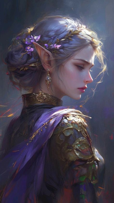 Weiblicher Elf, Dnd Elves, Elven Princess, Princess Illustration, Elves Fantasy, Christmas Artwork, Fantasy Hair, Digital Portrait Art, Beautiful Fairies