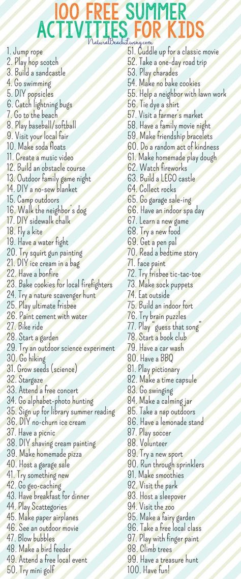 100 Free Summer Activities for Kids, Awesome List of things to do this summer! Great Ideas for Family Fun, Free Printable Summer Chart keep the family happy Free Summer Activities For Kids, Couples Summer, Free Summer Activities, Freetime Activities, Babysitting Activities, Summer List, Fun List, Summer Fun For Kids, Fun Summer Activities