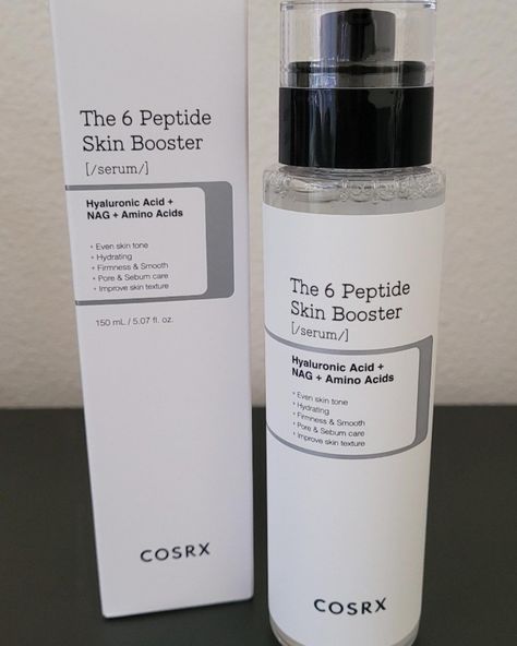 My skin after using Cosrx The 6 Peptide Skin Booster. This hydrating and skin-evening serum delivers on its claims with a fragrance-free formula and fair price point. @Influenster @cosrx #complimentary #preppair #6peptide #cosrxpeptideserum Skin Booster, Peptide Serum, Hyaluronic Acid Serum, Improve Skin Texture, Even Skin Tone, Fragrance Free, My Skin, Amino Acids, Hyaluronic Acid