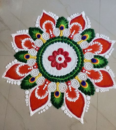 Drawing Time, Evil Eye Nails, Easy Rangoli Designs Diwali, Big Rangoli, Rangoli Designs Latest, Rangoli Border, Simple Rangoli Border Designs, Rangoli Borders, Wedding Planning Decor