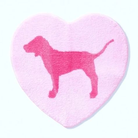 PINK Victoria's Secret | Other | Never Opened Vs Pink Dog Heart Rug | Poshmark Red Bath Mat, Vs Pink Dog, Pink Bath Mat, Bath Bedroom, Bedroom Mat, Pink Ginger, Cute Bath Mats, Victoria Secret Pink Logo, Pink Baths