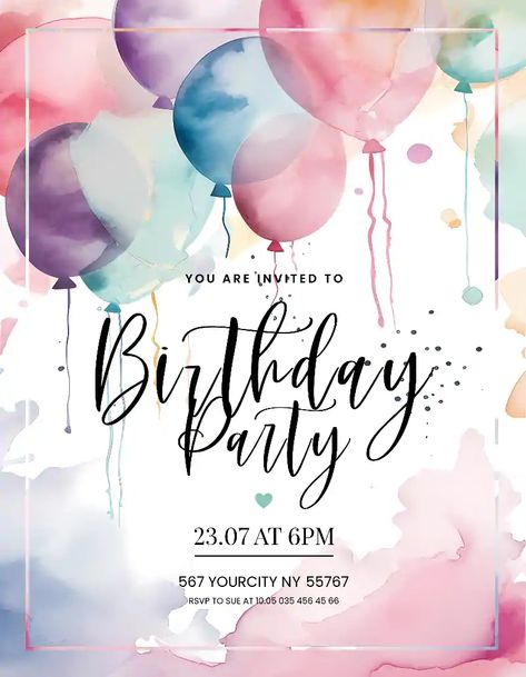 Check out the Free Birthday Party Flyer Invite Template for your next club and party event. FreePSDFlyer.com is the best resource full of amazing Free PSD Flyer Templates for Photoshop! Create amazing flyer, poster or social media designs with our free templates. Free Birthday Party Invitation Templates, Free Editable Birthday Invitations, Free Party Invitations Templates, Birthday Invitation Template Free Editable, Birthday Party Invite Template, Birthday Party Flyer, Bday Party Invitations, Family Ministry, 9 Birthday