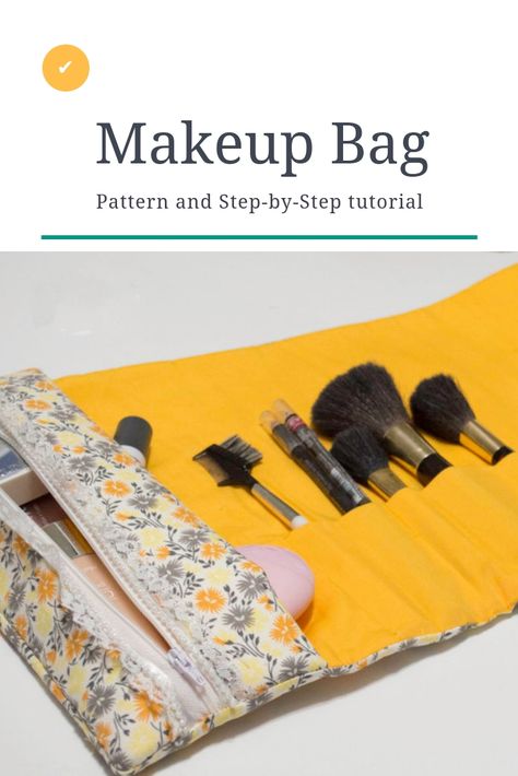 Makeup Bag Pattern, Travel Sewing, Brush Roll, Trendy Sewing, Beginner Sewing Projects Easy, Leftover Fabric, Bags Tutorial, Sewing Projects For Beginners, Sewing Skills