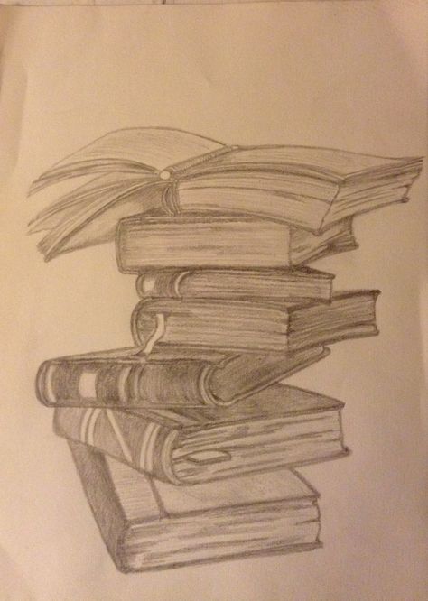 Books Falling, Reading Sketch, Drawing Books, Cute Easy Drawings, Pencil Drawing, Pencil Drawings, Easy Drawings, Sketch, Pencil