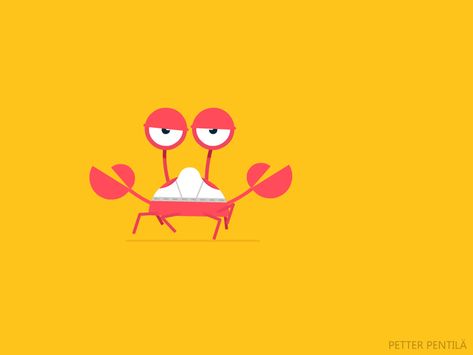 Crab Animation, Crab Rave, Gift Animation, Animal Animation, Walking Gif, Crab Illustration, Motion Logo, Digital Painting Techniques, Frame By Frame Animation