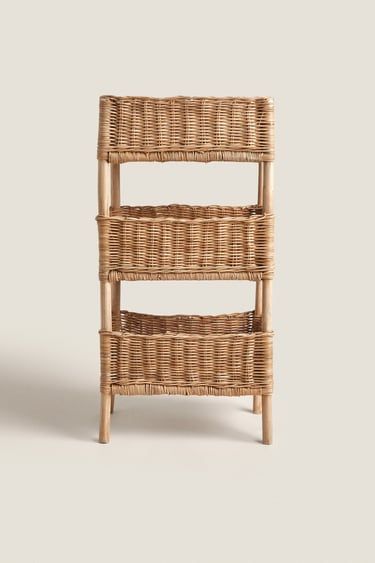 Childrens Desk, Rattan Storage, Wicker Baskets Storage, Basket Shelves, Rattan Basket, Declutter Your Home, Play Kitchen, Dream House Decor, Room Aesthetic