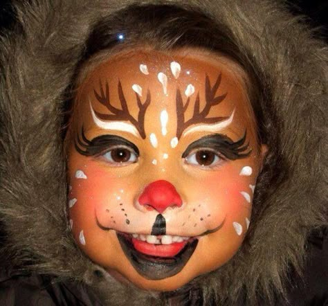 Pintacaritas Christmas Face Painting Ideas, Cool Face Paint, Face Painting Tips, Christmas Face Painting, Reindeer Face, Kids Face Paint, Face Paint Ideas, Winter Face, Face Paint Makeup