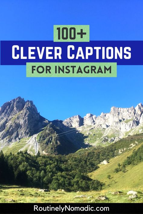 Mountains with the words Clever Captions for Instagram Clever Captions For Instagram Puns, Smile Captions, Couple Instagram Captions, Laughing Pictures, Prom Captions, Funny Lizards, Instagram Post Captions, Caption For Boys, Insta Caption