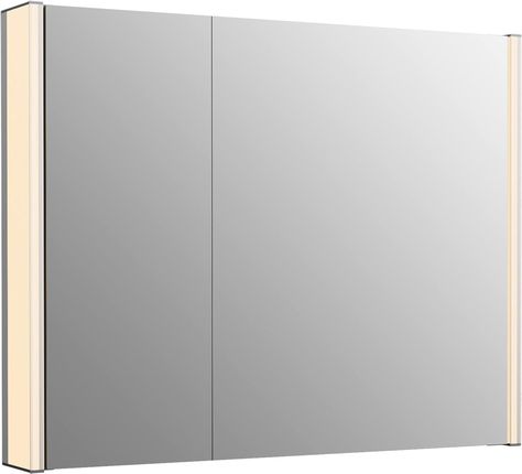 Kohler Maxstow, Bathroom Medicine Cabinet, Slow-Close Mirrored Door and Interior, Surface or Recessed Installation, 20" W X 24" H, Dark Anodized Aluminum - Amazon.com Mirrored Door, Lighted Medicine Cabinet, Anodized Aluminum, Medicine Cabinet, Bathroom Medicine Cabinet, Medicine, Mirror, Lighting