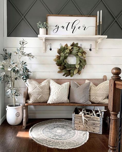 Casa Country, Farmhouse Decor Living Room, Diy Farmhouse Decor, Farmhouse Living, Front Room, Decor Rustic, Cheap Home Decor, Rustic Home Decor, 인테리어 디자인