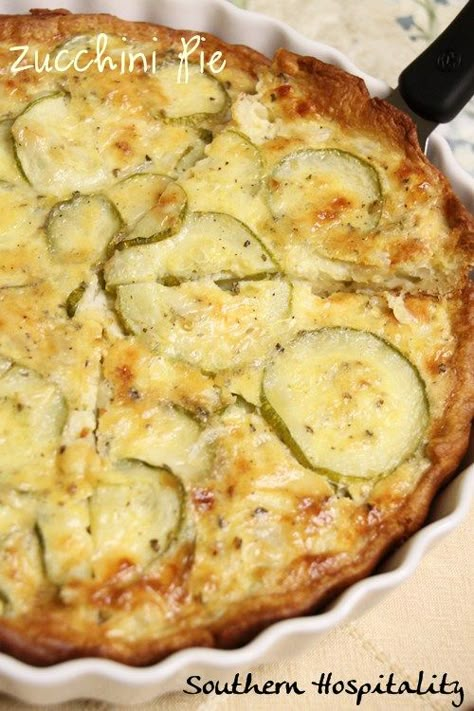 zucchini pie with crescent roll crust Zucchini Bake, Zucchini Pie, Savory Pies, Zucchini Squash, Crescent Roll Recipes, Low Carb Zucchini, Crescent Roll, Monterey Jack, Southern Hospitality