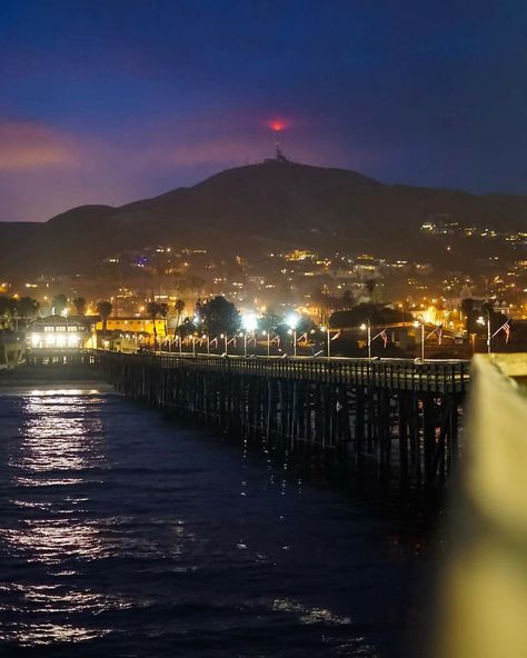 My hometown at night from the end of the pier. California Night, Palmdale California, Ventura California, California Living, California Homes, At Night, The End, Sweet Home, Favorite Places