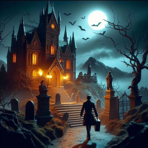 Jonathan Harker arrived at the Count Dracula Castle Count Dracula Castle, Jonathan Harker, Halloween Castle, Muslim Photos, Dracula Castle, Halloween Wallpaper Cute, Count Dracula, The Count, Halloween Wallpaper