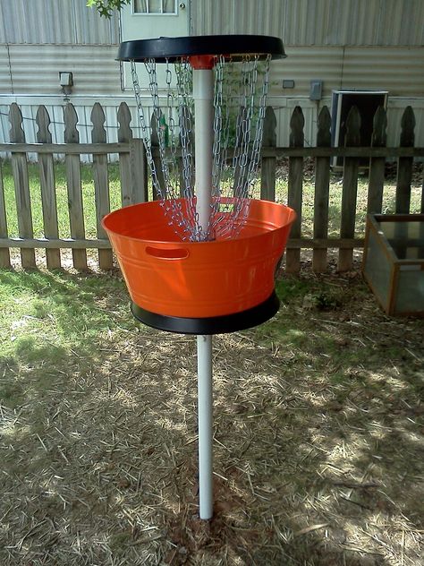 Disc Golf Basket Diy, Diy Frisbee Golf Basket, Diy Disc Golf Basket, Teen Activities, Disk Golf, Disc Golf Basket, Disc Golf Baskets, Golf Baby, Golf Diy