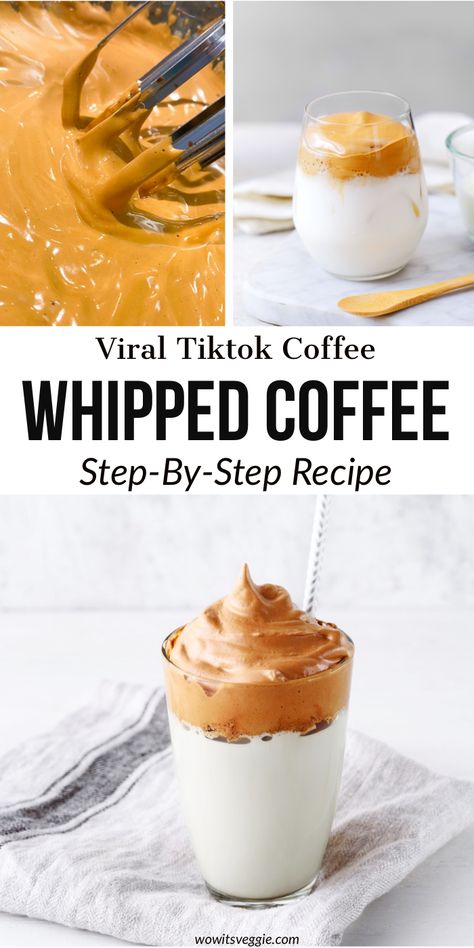 Whipped Coffee Recipe, Best Iced Coffee, Whipped Coffee, Coffee Hacks, Delicious Drink Recipes, Ice Coffee Recipe, Coffee Recipe, Breakfast Items, Recipe Steps