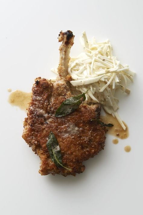 Crumbed pork chops with celeriac remoulade | The Saturday Paper Crumbed Pork Chops, Fillet Steak Recipes, Celeriac Remoulade, Fillet Steak, Apple Bread, Steak Recipe, Steak Recipes, Pork Chops, Scotch