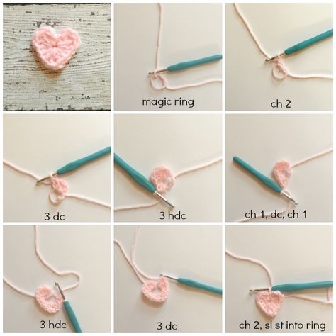 How to Crochet a Heart in 3 Sizes | Hooked on Homemade Happiness Crochet Pattern 3 Mm Hook, How To Crochet Heart, Sl St Crochet, How To Crochet A Heart, Free Heart Crochet Pattern, Diy Crochet Amigurumi, Crochet Hearts, Heart Crochet, Crochet Heart Pattern