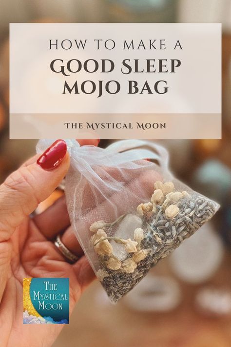 Mojo Bag for Good Sleep and No Nightmares, Good Dreams Spell Bag Good Dream Spell, Spell Bag For Sleep, Dream Satchel Spell, Sleep Satchel Witchcraft, Mojo Bags How To Make, Spell Bag Recipes, Good Dreams Spell, Good Sleep Spell, Diy Witches