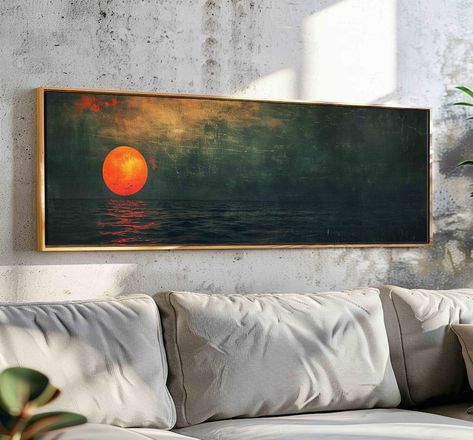 FrameOrWall - Etsy UK Abstract Art Dark Colors, Mid Century Modern Framed Art, Large Painting For Living Room, Wall Art Behind Bed Master Bedrooms, Art For Him Boyfriends, Emerald Green Artwork, Wall Art Mens Apartment, Boho Chic Artwork, Art For High Ceilings Wall