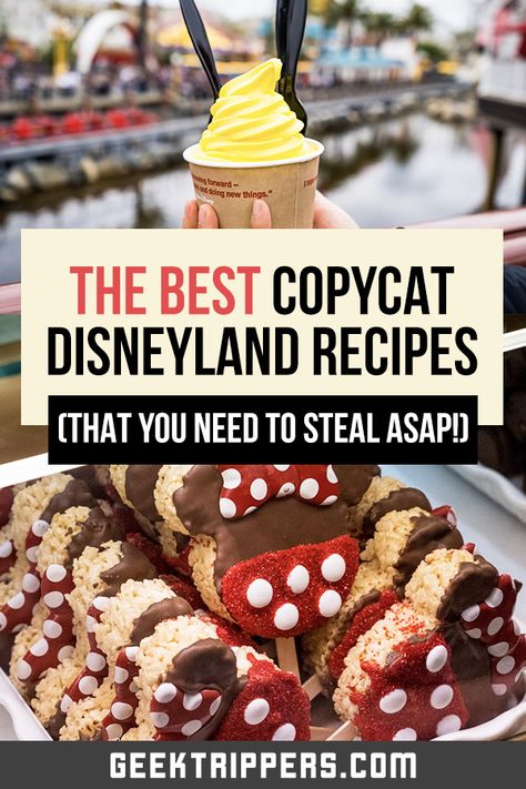 Disneyland Desserts Recipes, Disneyland Treats Diy, Diy Disney Food, Disney Park Food Recipes, Disney Copycat Recipes Desserts, Disney Copycat Recipes Dinner, Disney Treats Recipes, Disney Christmas Recipes, Disney Cruise Recipes