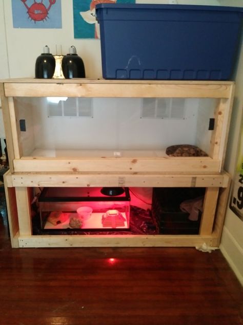 Large snake enclosure I built for my red tail boa. Diyenclosure Red Tail Boa Enclosure, Red Tail Boa, Animal Rescue Ideas, Snake Cages, Diy Reptile, Snake Terrarium, Snake Enclosure, Bearded Dragon Habitat, Water Monitor