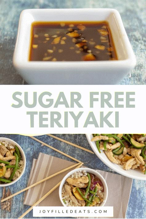 Add some tantalizing flavor to all of your favorite meals by drizzling this Keto Teriyaki Sauce on them. It tastes great added to vegetables, fish, chicken, pork, and beef. It is made with a combination of soy sauce, brown sugar sweetener, garlic, ginger, and apple cider vinegar. My sugar free teriyaki sauce has 5 ingredients & takes 5 minutes to make! Keto Dinner Recipes Instant Pot, Keto Teriyaki Sauce, Sugar Free Teriyaki Sauce, Keto Teriyaki, Sweet Teriyaki Sauce, Thm Fp, Teriyaki Sauce Recipe, Keto Sauces, Teriyaki Marinade