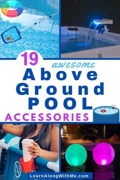 Above Ground Pool Accessories, Pool Area Decorating Ideas, Above Ground Pool Lights, Small Above Ground Pool, Cheap Pool, Pool Shade, Pool Storage, Best Above Ground Pool, Outdoor Pool Area