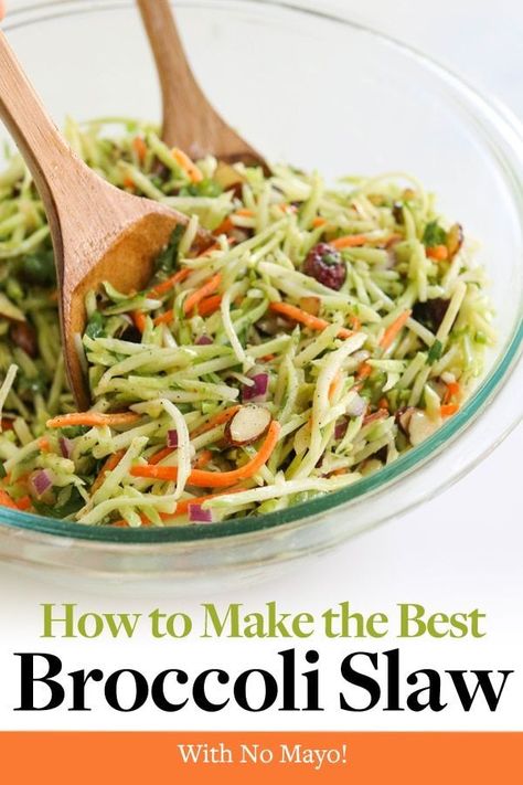 Vinegar Broccoli Slaw Recipe, What To Make With Broccoli Slaw, Ww Broccoli Slaw Recipes, Broccoli Slaw Recipes Dressing, Brocolli Slaw Ideas, Broccoli Slaw Salad Recipes, Sauteed Broccoli Slaw, Dressing For Broccoli Slaw, Broccoli Slaw Dressing