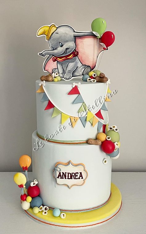 Dumbo Birthday Cake, Dumbo Cake, Dumbo Birthday, Dumbo Birthday Party, Girl Shower Themes, Decoration Evenementielle, Prince Baby Shower, Baby Boy Cakes