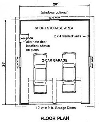 952-2 Garages Ideas, 2 Car Garage Plans, Architectural Scale, Door Plan, Josie And The Pussycats, Garage Dimensions, Closet Design Layout, Garage Floor Plans, Wood Frame Construction