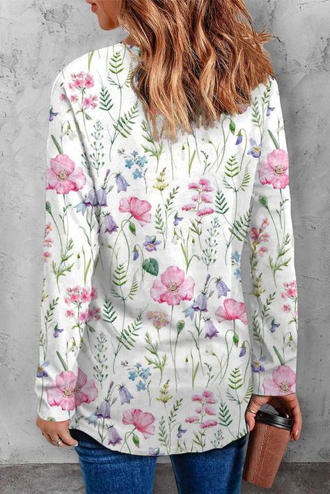 Post Baby Outfit, Floral Prints Fashion, Work Vacation, Swimwear Plus Size, Floral Sweatshirt, Basic Sweatshirt, Affordable Fashion Women, Summer Attire, Graphic Style