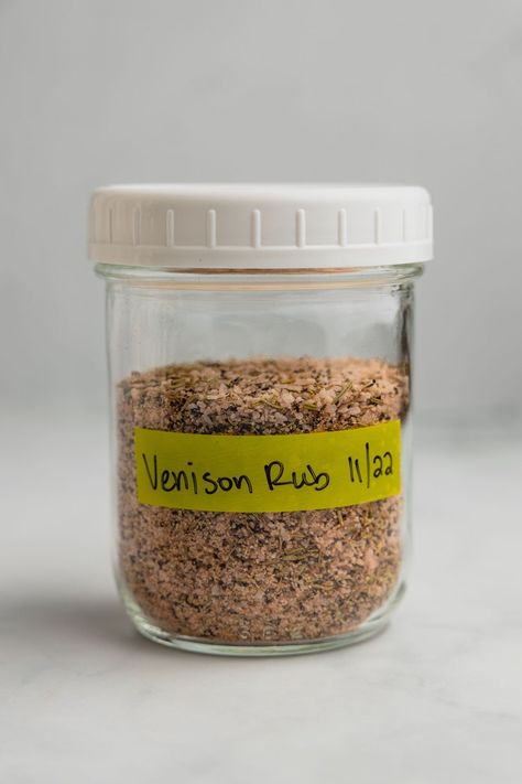 Brine For Deer Meat, Venison Seasoning Recipes, Bald Buck Seasoning Copycat, Deer Seasoning, Venison Seasoning, Steak Dry Rub Recipe, Jerky Seasoning Recipe, Deer Backstrap Recipes, Venison Tenderloin Recipes