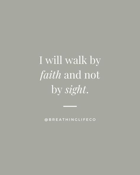 Walking by faith, not sight! 🚶‍♀️ - #FaithFilledWomen #ChristianWomenLeaders #PrayerfulLiving #GodlyInspiration #SheReadsTruth #BreathingLifeCo #BreathingLife #ChristianAesthetics #GraceUponGrace #WomenOfTheWord #SoulScripts #ChristianWomenInfluence #BeStillAndKnow #Proverbs31Woman #ChosenByGod #DailyDevotionals #GodlyWomanhood For We Walk By Faith Not By Sight, Walk By Faith Not By Sight, Faith Quotes Strength, Walking By Faith, Walk In Faith, Soul Scripts, By Faith Not By Sight, Proverbs 31 Woman, Christian Prayers