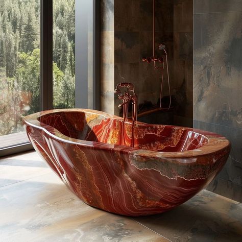 Imagine bathing in this 🙂‍↕️✋️ This images are generated using AI #crystals #redjasper #bathtub Jade Bathtub, Money Overflow, Natural Bathtub, Crystal Bathtub, Mother Tree, Mansions Interior, Marble Bathtub, Beautiful Bathtubs, Luxury Mansions Interior