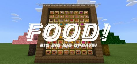 Food Addon Minecraft - MCPE AddOns Mcpe Addons, White Jello, Eel Sushi, Minecraft Pe Mods, Apple Pie Ice Cream, Minecraft Food, Green Jello, Blue Jello, Citrus Cake