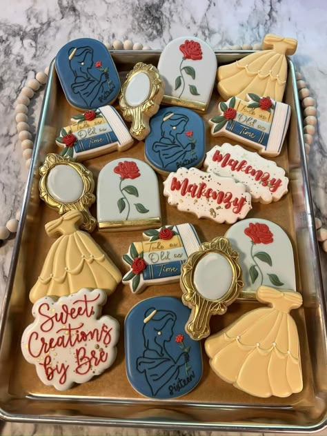 Beauty And The Beast Cookies Decorated, Beauty And The Beast 3rd Birthday Party, Beauty And The Beast Bridal Shower, Beauty And The Beast Bridal Shower Ideas, Beauty And The Beast Treats, Beauty And The Beast Sweet 16, Beauty And The Beast Party Ideas, Beauty And The Beast Birthday Party, Quince Cookies