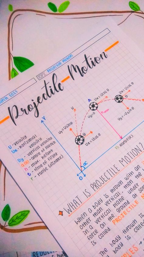 Notes Making Ideas Biology, Class 11 Physics Notes Aesthetic, Chemistry Notes Ideas, Projectile Motion Physics, Physics Calligraphy, Chemistry Aesthetic Notes, Physics Notes Aesthetic, Class 11 Physics Notes, Physics Motion