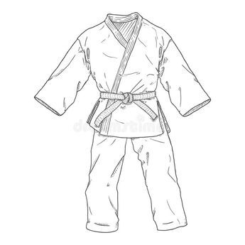 Vetor Sketch Gi Ilustração de Karate Kimono ilustração stock Karate, Sketch