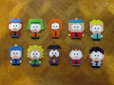 South Park Perler Beads, South Park Perler, Goth Diy, Lady Rainicorn, Perler Bead Designs, Perler Designs, Geek Diy, Perler Projects, Flame Princess