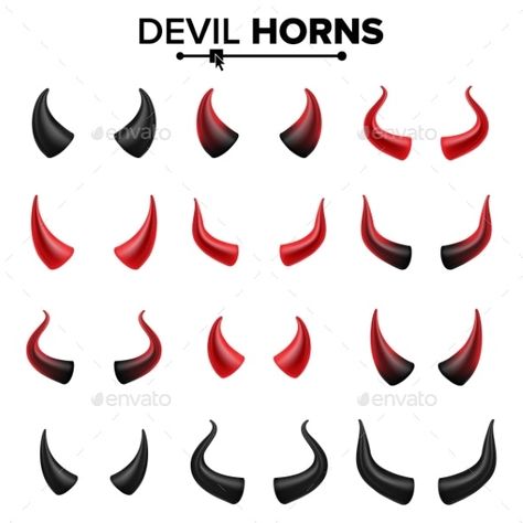 Devil Horns Drawing, Demon Horns Drawing, Devil Horns Tattoo, Horns Drawing References, Horns Drawing, Devil Drawing, Tail Drawing, Demon Horns, Devil Tattoo