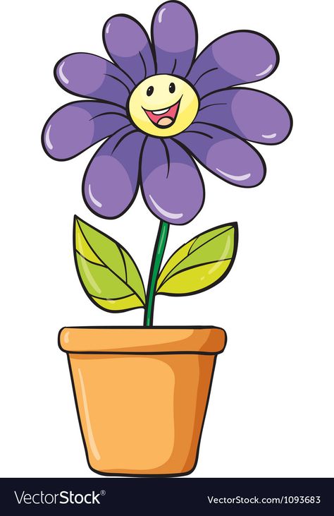 Flower Pot Drawing For Kids, Xare, Plant In A Pot, Flower Cartoon, Sketching Tips, Cartoon Flowers, Flower Clipart, Art Drawings For Kids, Flower Plant