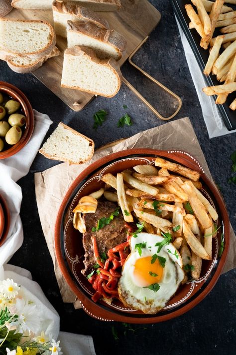 Spicy Steak, Braised Chicken Thighs, Homemade Fries, Bread Sauce, Tenderloin Steak, Fillet Steak, Azores Islands, Hot Spices, Azores Portugal