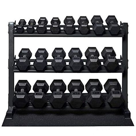 Rep Rubber Hex Dumbbell Set with Racks 5-50 Set 5-75 Set 5-100 Set 2.5-27.5 Set 55-75 80-100 or 105-125 Set. Available with and Without Racks. (OptionA: 5-50withMetallicBlackStand) - https://t.co/BiZ0BYONjz Dumbbell Tattoo, Dumbbell Set With Rack, Dumbbell Back Workout, Dumbbell Storage, Dumbbell Shoulder, Full Body Dumbbell Workout, Hex Dumbbells, Adjustable Dumbbells, Dumbbell Set