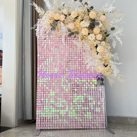 clear grid back with clip Pink Shimmer Wall, Sequin Wall, Shimmer Wall, Wedding Backdrops, Wall Panel, Wedding Backdrop, Wall Paneling, Photo Booth, Birthday Parties