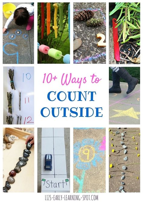 10+ Ways to Count Outside Outdoor Maths, Free Educational Printables, Math Pictures, Number Sense Activities, Kindergarten Freebies, Preschool Homeschool, Number Activities, Kindergarten Teaching, Counting Activities