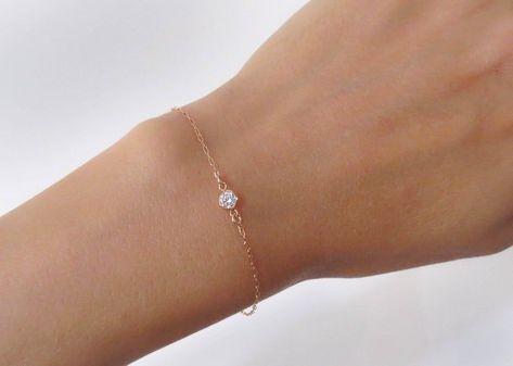 f337d999d9ad116a7b4f3d409fcc6480desc35613949ri Solitaire Bracelet, Gold Arm Band, Diamond Bracelet Design, Bracelet Rose Gold, Cubic Zirconia Bracelet, Gold Armband, Bridesmaid Bracelet, Minimalist Bracelet, Rose Gold Bracelet