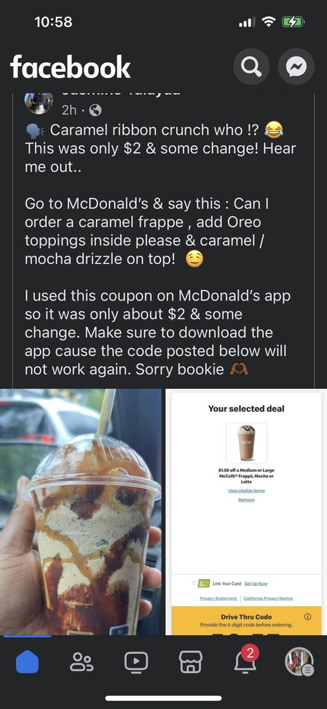 Mcdonald’s Drink Hacks, Mcdonald’s Drinks, Mcdonald Drinks, Mcdonalds Iced Coffee Order, Frappe Mcdonalds, Mcdonalds Caramel Frappe Recipe, Mcdonalds Drinks, Refresher Recipes, Mcdonalds Caramel Frappe