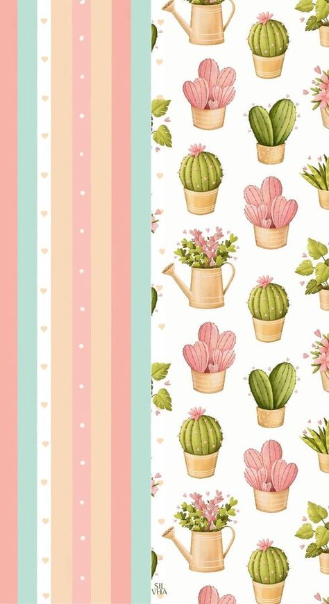 Cute Cactus Wallpaper, Succulents Wallpaper, Copyright Free Images, Cellphone Wallpaper Backgrounds, Cute Wallpaper, Graphic Wallpaper, Cartoon Background, Cute Wallpaper For Phone, Cute Patterns Wallpaper