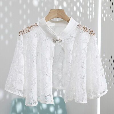 Ladies Lace Mesh Hollow Out Cardigan Cape Jacket Shrug Bolero Capelet Shawl Top | eBay Veil Cape, Mesh Bolero, Wedding Jackets, Vintage Stand, Floral Shawl, Lace Bolero, Wedding Jacket, Girls Casual Dresses, Cape Jacket